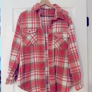 Oversized flannel plaid shacket Size S